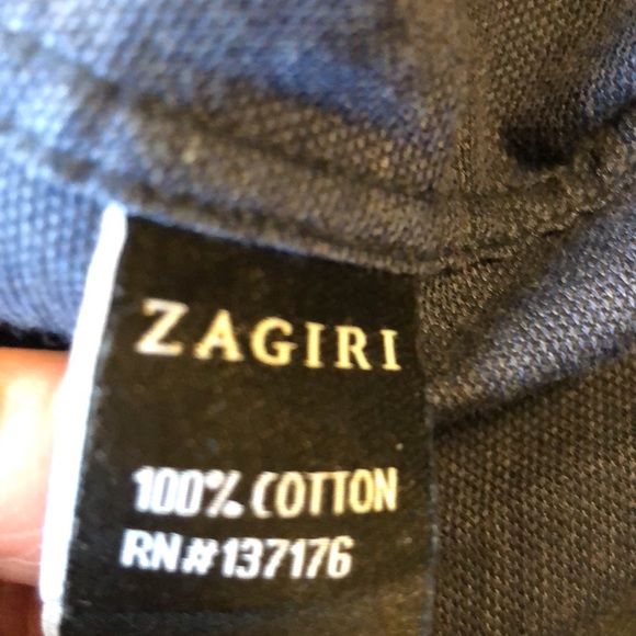 ZAGIRI XL SLIM FIT SNAP DOWN LONG SLEEVE NAVY SOFT COTTON WESTERN SHIRT - #147 - Picture 8 of 10